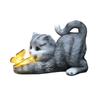 Cat Solar Garden Statue Solar Garden Statue Cat Housewarming Gift Outdoor Decoration with Cat Holding Butterfly for Mom Grandma