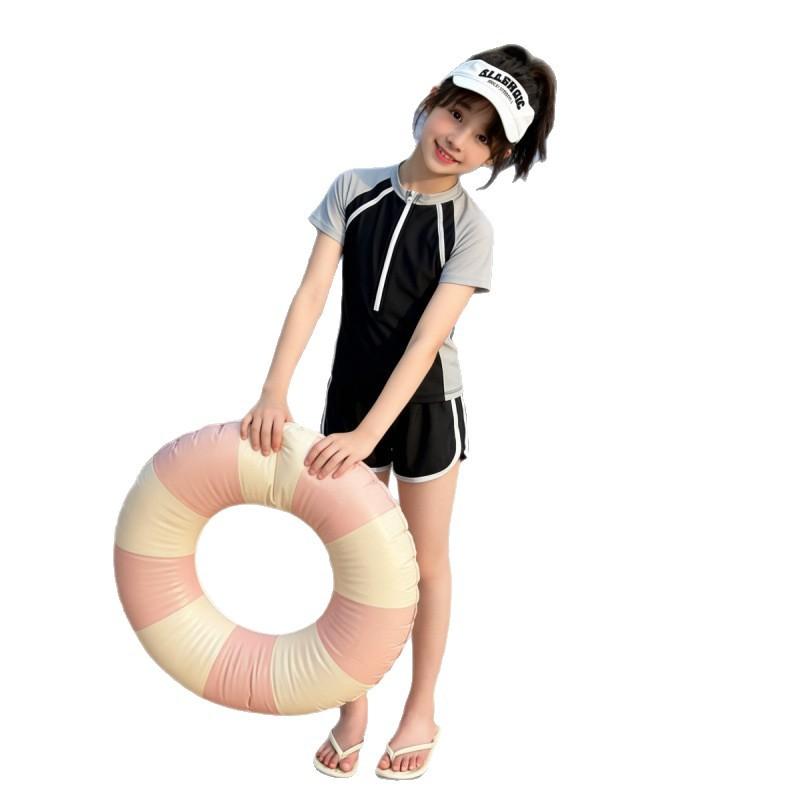 Girls Two Piece Swimsuit Summer UV Protection Quick Dry Professional Training Swimwear For Big Kids