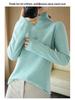 Women's 100% Pure Wool Turtleneck Sweater - Fashionable Autumn/Winter Knitted Cashmere Base Layer Top