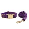 Purple Velvet Dog Collar & Leash Set