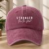 STRONGER Letter Print Baseball Cap Classic Washed Vintage Duckbill Cap Outdoor Casual Sports Shopping Vacation Hat  Street