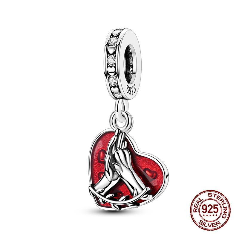 100% Copper Strawberry Lipstick Ladybird China Red Charms Beads Fitoriginal Bracelets For Women Diy Jewellery