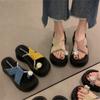 Rhinestone temperament fashionable thick-bottomed cool slippers spring and summer new daily versatile slippers fairy trend
