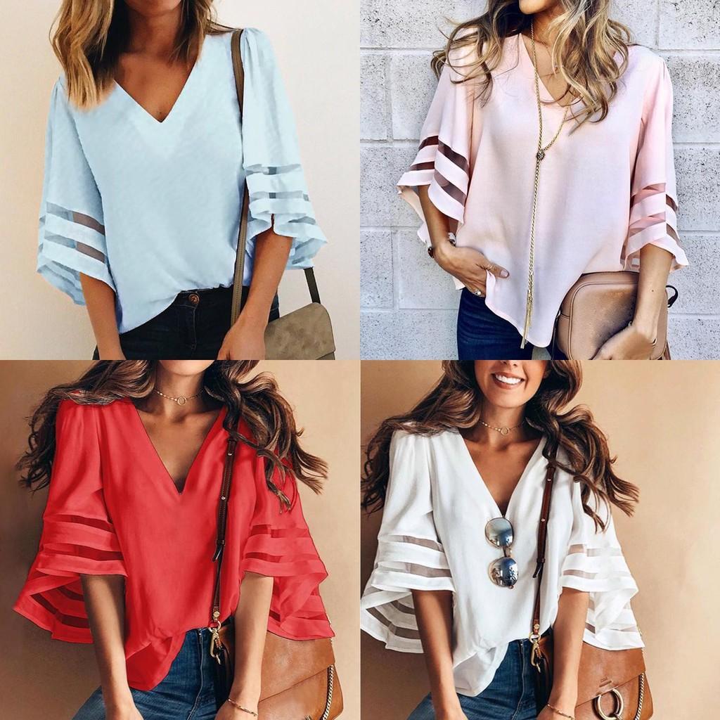 Stylish Loose Fit Women's T-shirt In Chiffon Perfect For Curvy Figures And Comfortable Wear
