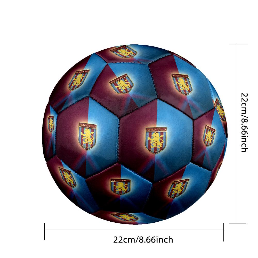 Aston Villa FootballPrinted Size 5 Soccer Ball, Anti Slip Adult Match Football Souvenir for Football Fans