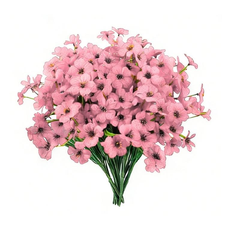 Set Of 24 Plastic Faux Violets Bundles For Porch Window Box And Seasonal Decorating Artificial Floral