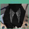 Lockerer Trendiger Print Flügel Freizeit Hoodie