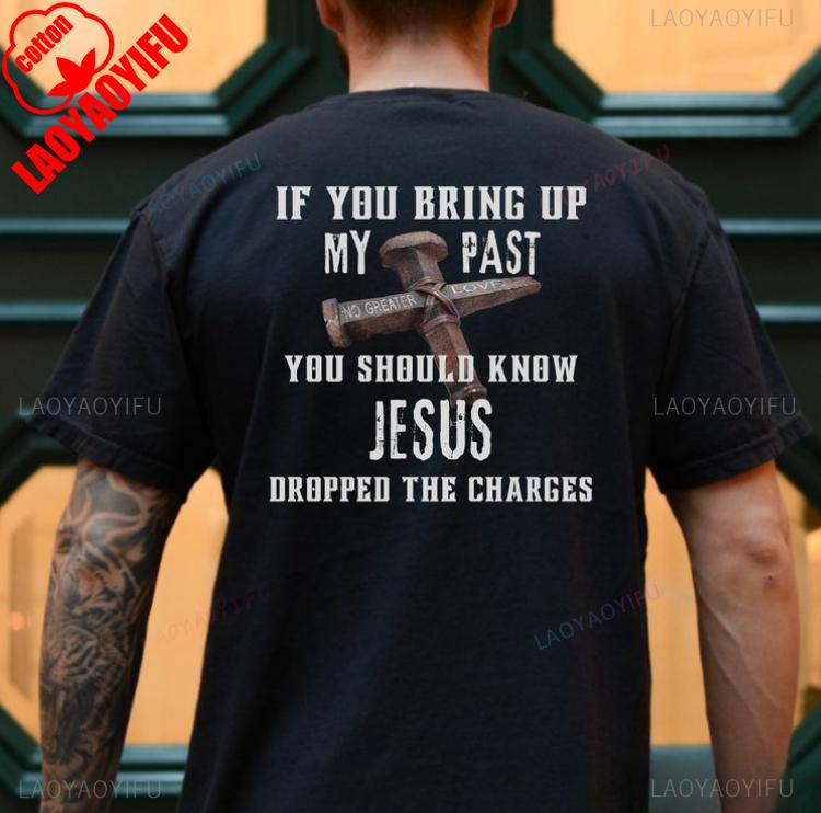 Mens Christian Cross Scripture Shirt  Bible Verse Tshirt Summer Shortsleeved Roundneck Tee New Arrival Casual Cotton Tops