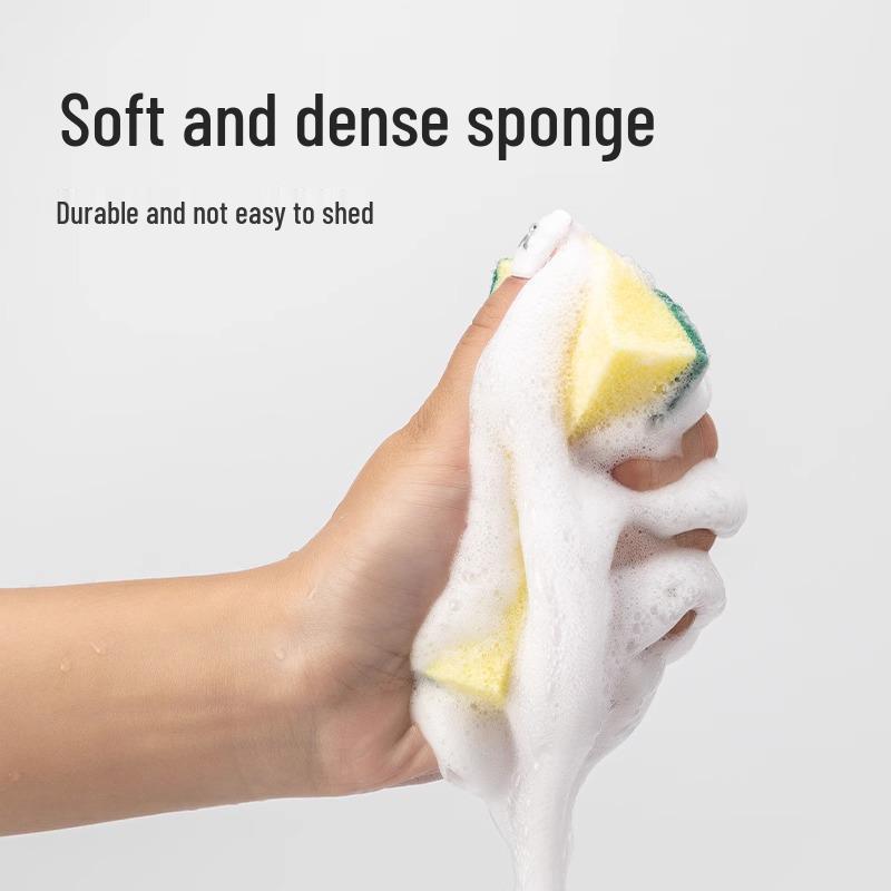 Absorbent Magic Sponge & Scouring Pad Set for Kitchen Cleaning