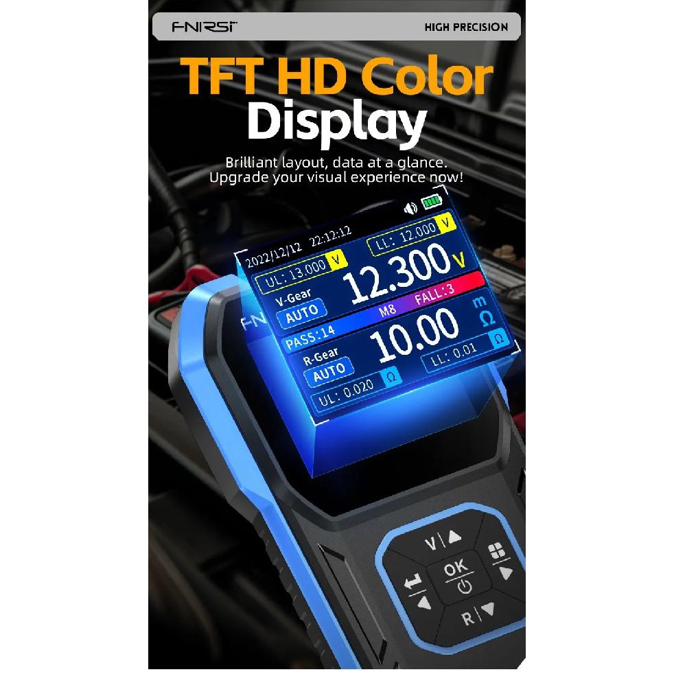 FNIRSI HRM-10 Battery Voltage Internal Resistance Tester 18650 High-precision AC Acid Lithium Lead Car Battery Capacitor Tester