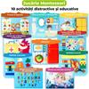 Montessori Busy Board Interaktives Sensorikspielzeug Faltbar Tragbar Aktivitätenbuch Blau Pädagogisches Reise Spielzeug zur Entwicklung der Feinmotorik