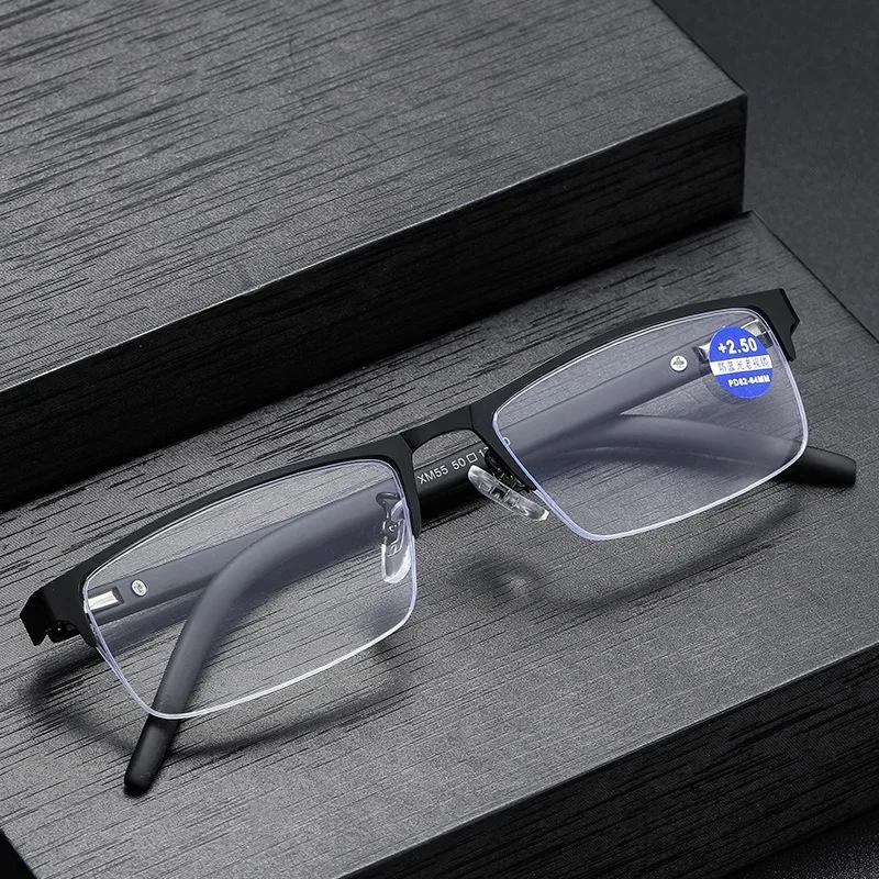New Fashion Presbyopic Glasses For Men Anti Blue Light Reading Glasses +1 0 To +4 0 Hyperopia Eyewear Trendy Design