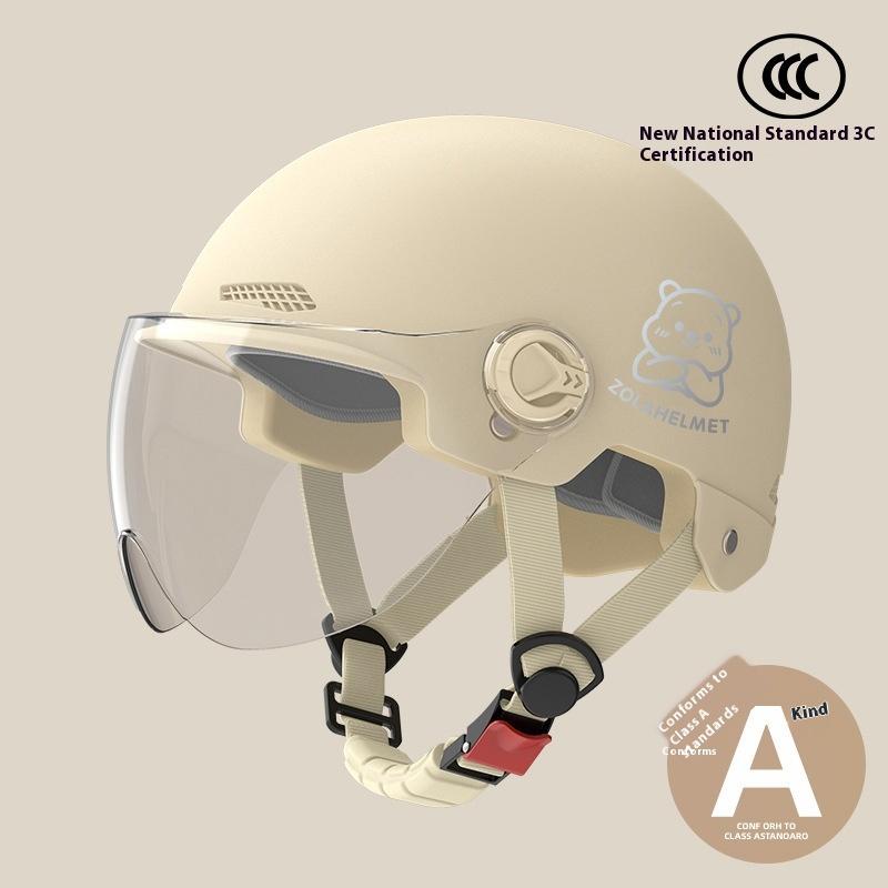 Bear Helmet, Electric Car, Half Helmet, Sunscreen for Women, Ventilated and Light, Wholesale with Ear Protectors, Warm In Winter