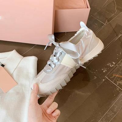 Grape Mom Studiolee Ballet Soft Sole Splicing Ribbon Versatile Sports Forrest Gump Casual Shoes Women's Summer