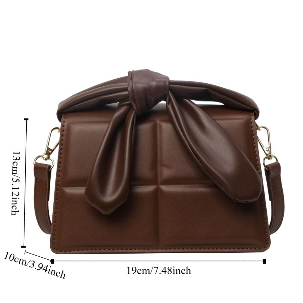 PU Bow Handle Chocolate Shape Square Bag Shoulder Bag PU Handbag Ins Simple Crossbody Bag  Outdoor