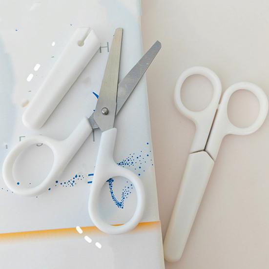 Kinderschere mit Abdeckung, Sicherheits-Schutzdesign Scharfe Schere, Bequemer Griff Sicherheitsschere für Schule Büro Zuhause Bastelwerkzeuge