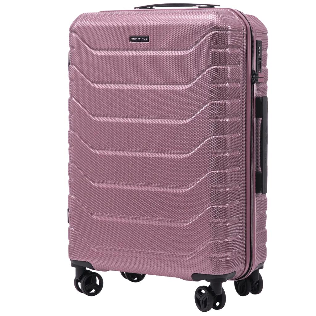 Set of 3 Wings Crake Polycarbonate 100% Rose Gold Suitcases
