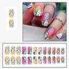 Easter Theme Glossy Colorful Fake Nails Full Cover Square Artificial Nail Tips for Stage Performance Wear