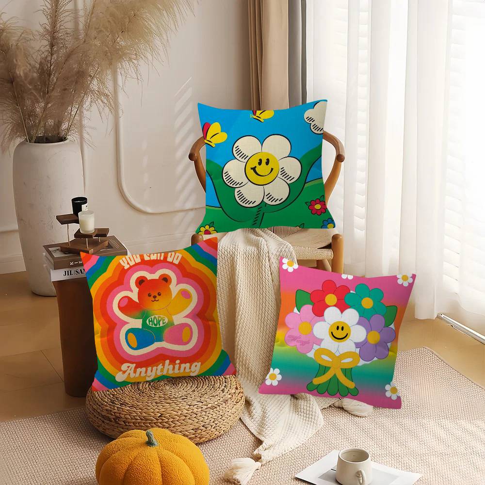 WWiggle Wiggles Lächeln Blume   Kissenbezüge Heim Bettwäsche Dekorative Kissenhülle Hochzeit Super Weicher Kissenbezug