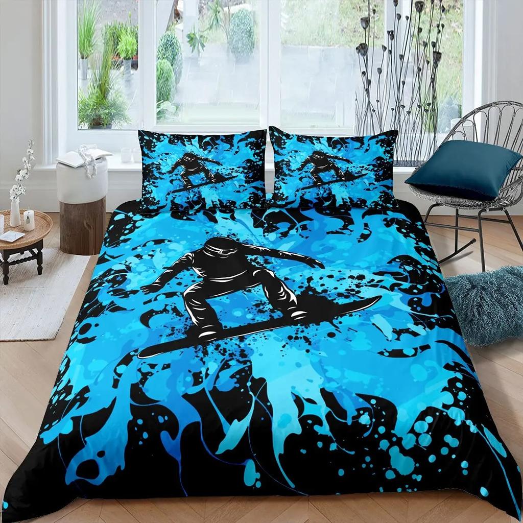 Luxury Sunset Surfing For Teens Boys Girls Adults Kid Gift Duvet Cover Summer Beach Theme For Bedroom Decoration Queen King Size