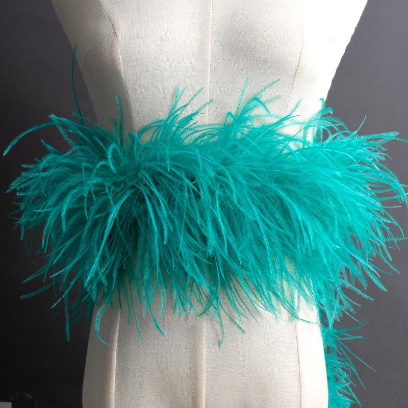 5-Layer Color Encrypted Bold Ostrich Feather Strip Latin Dance Dress Fashion Diy Handmade Clothing Accessories