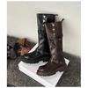 Neue große Schaftumfang dicke Bein Stiefel Ritterstiefel Schwarz dicke Sohle Hohe Stiefel Stiefel Damen