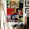 Anime One Piece Wall Tapestry Aesthetic Wall Hanging Printed Fabric Blanket Decorative Tapestries For Bedroom Living Room Home Decor