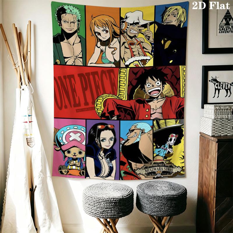 Anime One Piece Wall Tapestry Aesthetic Wall Hanging Printed Fabric Blanket Decorative Tapestries For Bedroom Living Room Home Decor