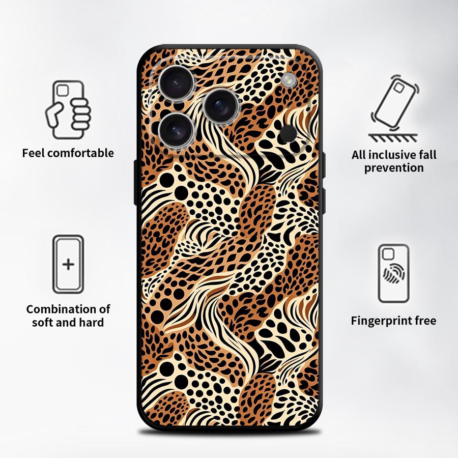 Leopard Print Funda Phone Cover Case for Apple iPhone 17 Pro Max 14 16 13 15 Pro 7 8 11 12 Air XR XS MAX