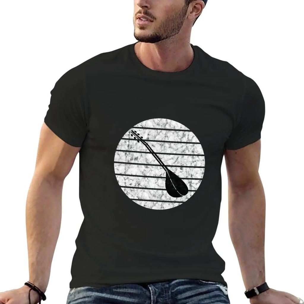 New Vintage Saz Baglama Turkey Türkü Turkish Guitar T-Shirt cute tops aesthetic clothes mens t shirts pack - Men's Summer Cot...
