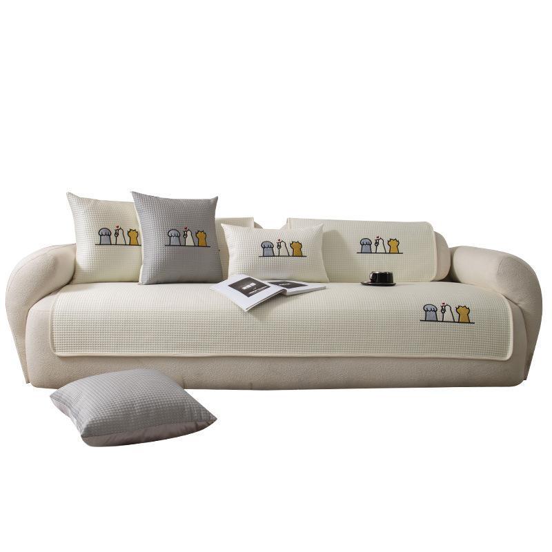 New Ice Silk Sofa Cushion Summer Mat Seat Cushion Cartoon Cute Wind Summer Sofa Cover Cloth Towel