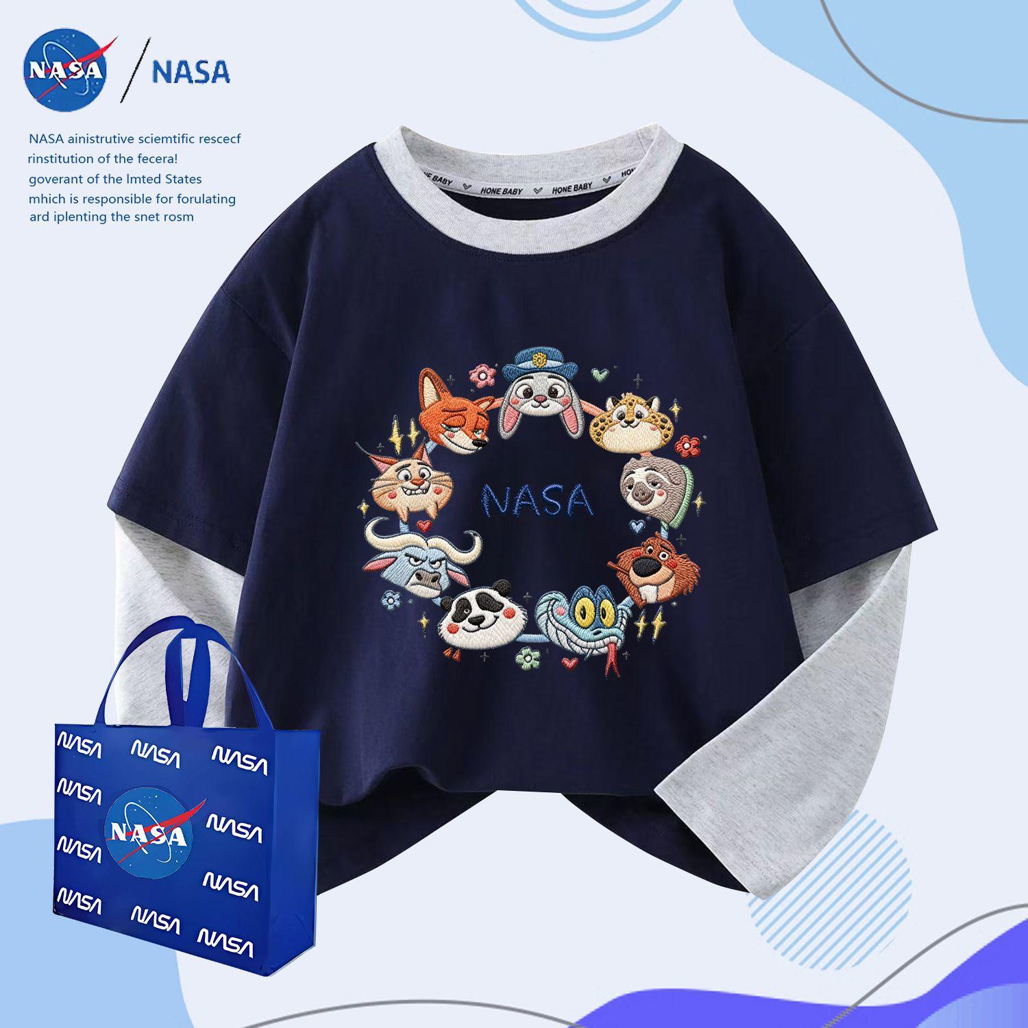 NASA x Zootopia Unisex Nick & Judy Embroidered Two-Piece Style Long Sleeve Top 130
