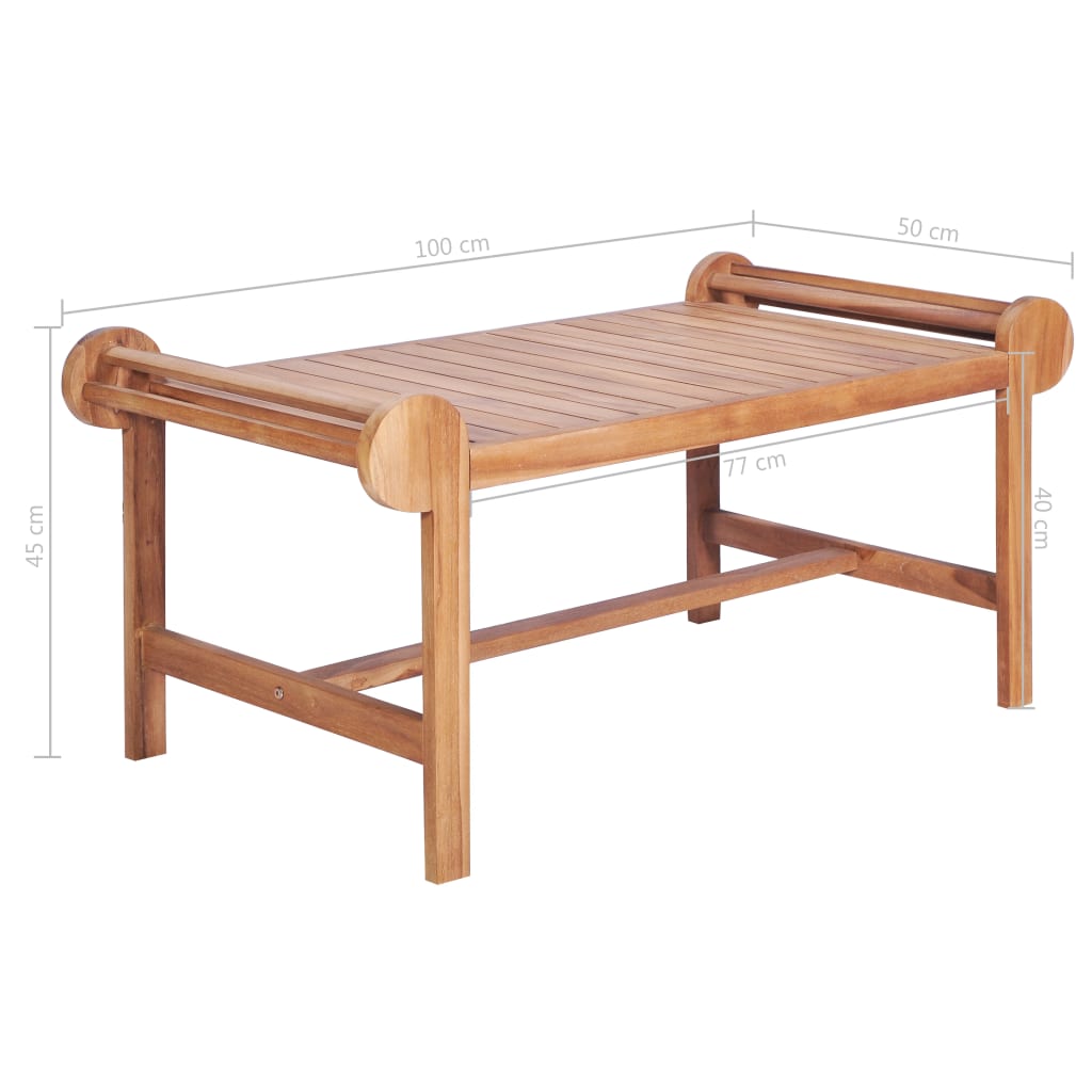 Coffee Table 100x50x45 cm Solid Teak Wood