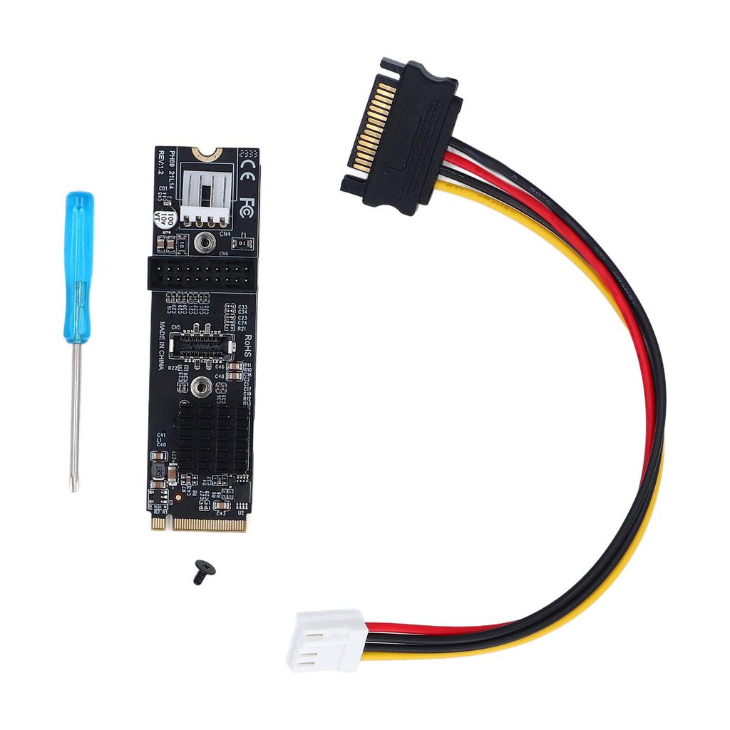 5Gbps Type E USB 3.1 Front Panel Socket M.2 M Key PCIe to USB 3.1 Front Expansion Card Adapter for Motherboard