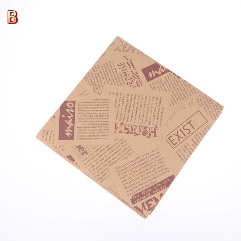 50pcs Baking Package Food Pack Greaseproof Paper Bag Sandwich Donut Bread Wrapper Hamburger Outdoor Tableware