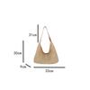 Straw Bucket Bag for Women Handwoven Woven Shoulder Bag Casual Underarm Tote Large Capacity Solid Color for Vacation and Daily Use