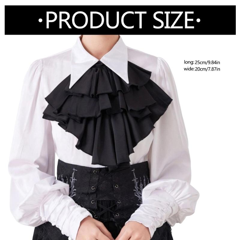 Adjustable Multi Layer Flouncing Detachable Collar For Blouses Dresses Gothic Fashion Accessory In White