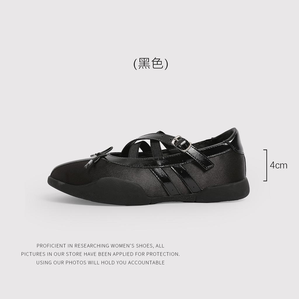 Bow Flat Single Shoes Women'S Shoes Summer Mary Jane Small Leather Shoes Sports Ballet Shoes Light Mouth Sandals