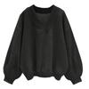 Felpe da donna con scollo a V, maniche lunghe, oversize, tinta unita, casual, vestibilità ampia, atletiche, da allenamento