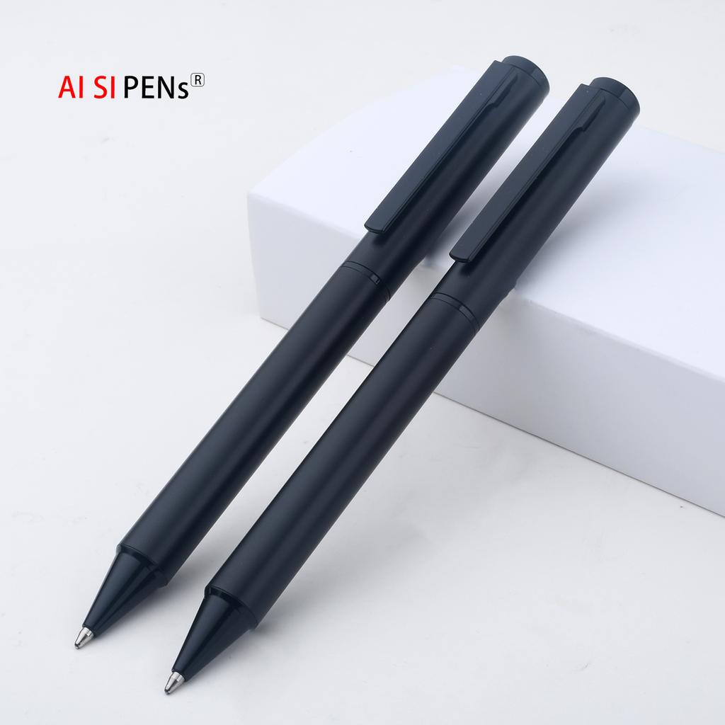 High Quality Black Simple Elegant Metal Ballpoint Pen for Conference Logo Embossed