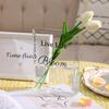 Modern Minimalist Acrylic Vase, Book-Shaped Transparent Design with "Live Life In Full Bloom" Inscription