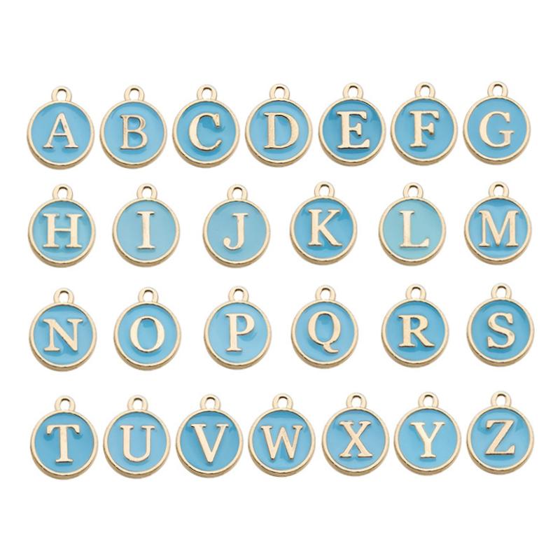 Practical Multiple Color Diy Jewelry Accessories Alloy Double-Sided Oil Dripping Multicolor English Letters Chaotic Pendant
