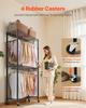 Rolling Clothes Rack, Heavy Duty Clothing Garment Rack, 3 Adjustable Tiers Clothing Racks with Carbon Steel, 204 kg Load Capacity Closet Wardrobe for