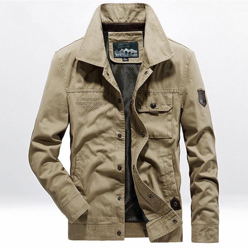 Kurtka męska z wiosennymi klapami, sprana, duża, wiatroszczelna, codzienna