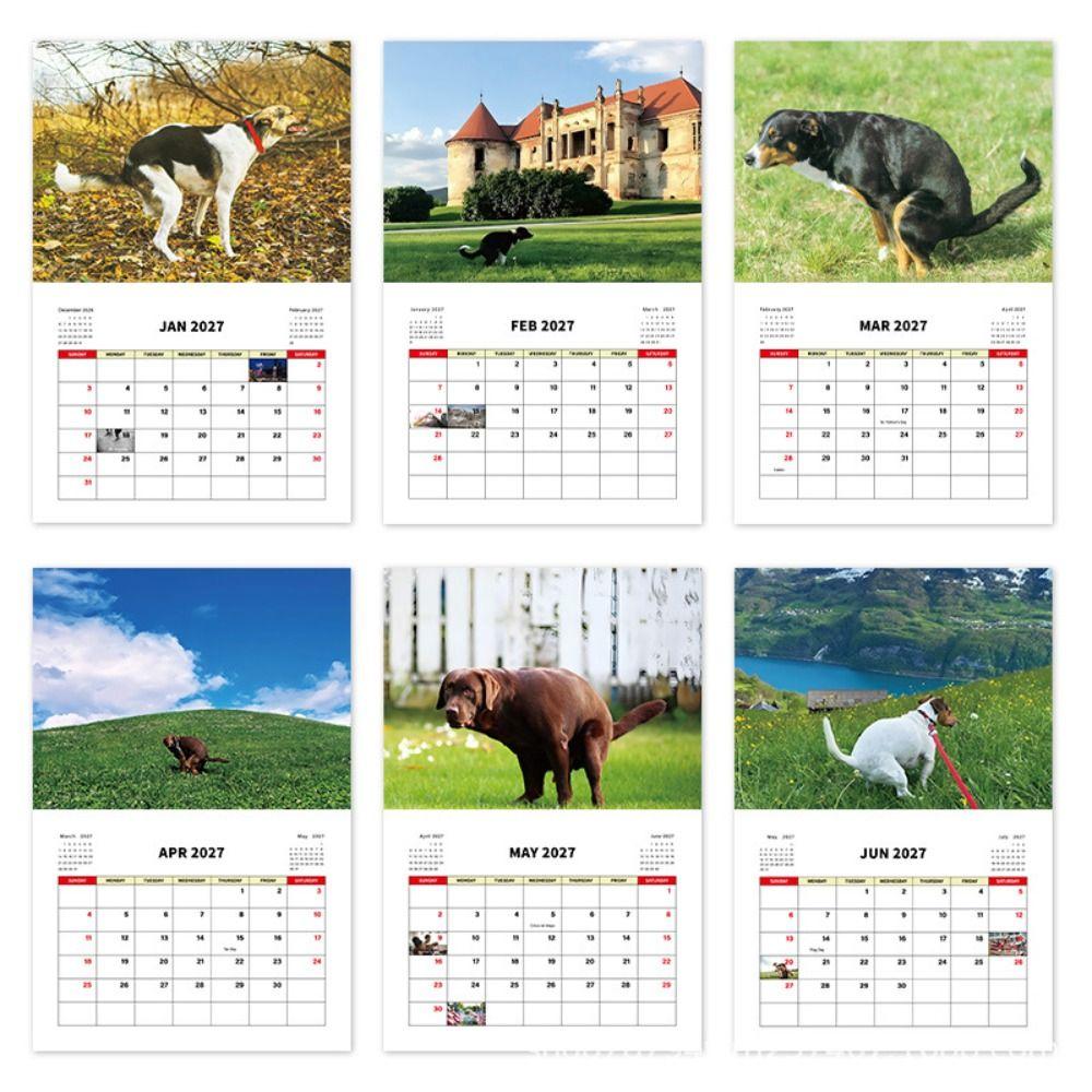 Monthly Layout Wall Calendar Wall Hanging Dogs Pooping Calendar New Agenda Schedule Organizer  Home