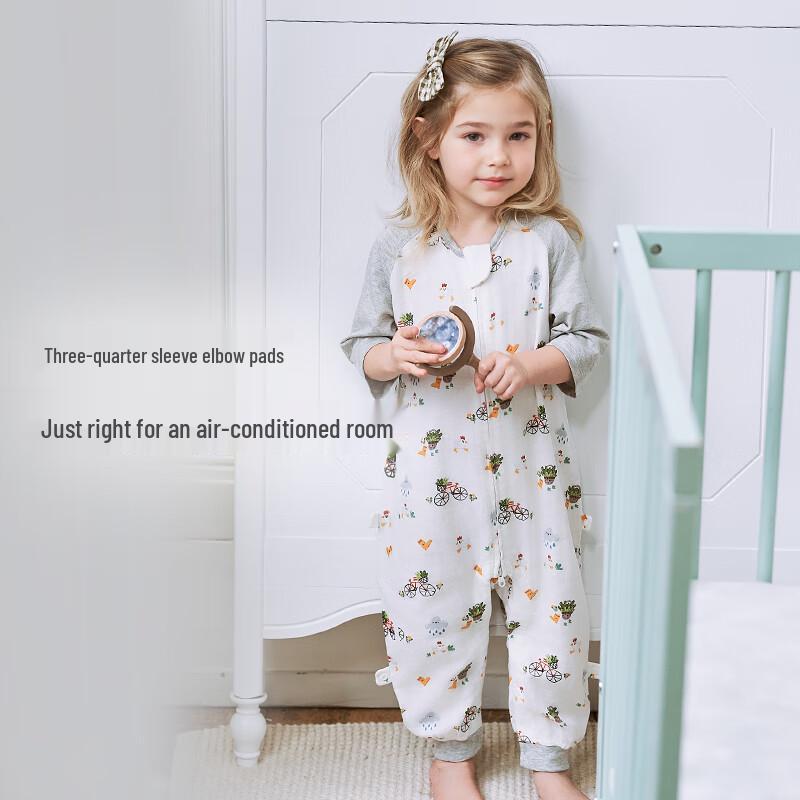Nest Designs Bamboo Cotton Gauze Split-Leg Baby Sleeping Bag 80 (70-80cm)