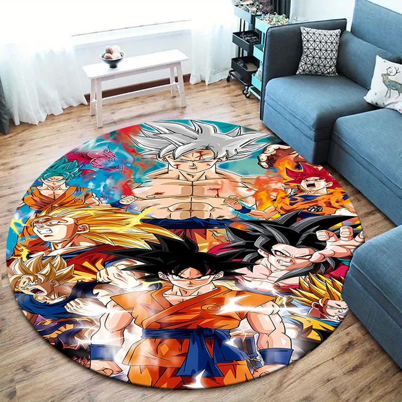 Dragon Ball Z Round Area Rug Carpet Rug For Living Room Bedroom Sofa Playroom Decor Nonslip Floor Mat