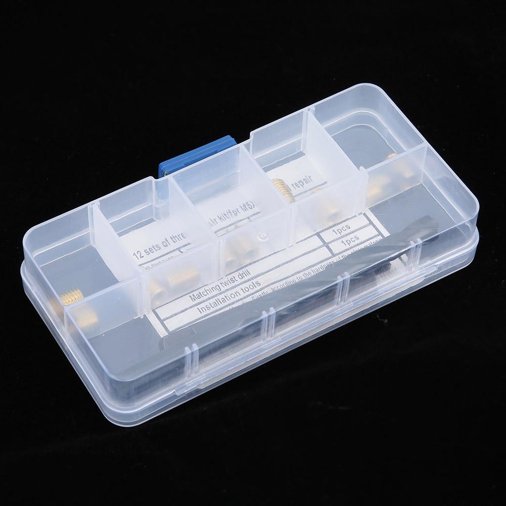 12PCS M5 X 0.8 Thread Repair Kit Self Tapping Thread Inserts Tool Set