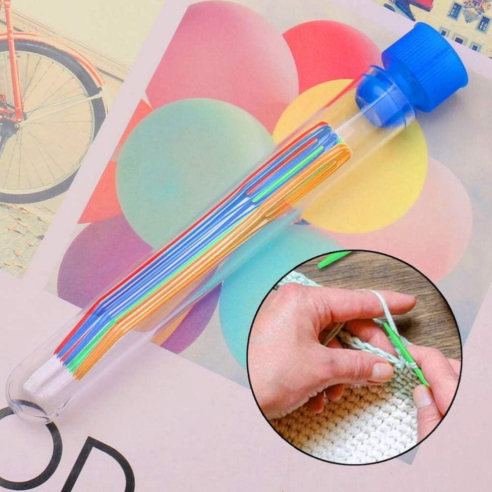 Vícebarevná sada pletacích jehlic Hliníkové jehly na přízi Jehly na vlnu s velkým očkem