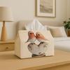 Vintage Tissue Box Holder with Roll Dispenser - Retro Suitable for for Kitchen, Living Room, Bedroom, Bathroom & Car - Tissue Case Roll Case for Decor